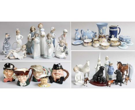 20th Century Decorative Ceramics, to include Wedgwood Blue Jasperware, Noritake tete-a-tete, Royal Doulton and other characte