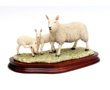 Border Fine Arts 'North Country Cheviot with Scotch Halfbred Lambs', model No. L147 by Ray Ayres, limited edition 481/950, wi