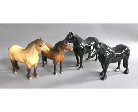 Beswick Mountain and Moorland Ponies, including: Fell Pony "Dene Dauntless", model No. 1647 and Dales Pony "Maisie", model No