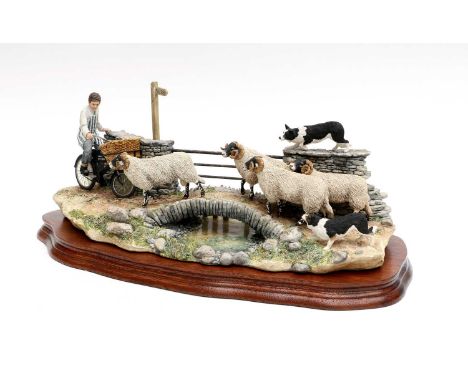 Border Fine Arts 'No Way Through' (Butcher's Delivery Boy), model No. B0500 by Ray Ayres, limited edition 71/1500, on wood ba