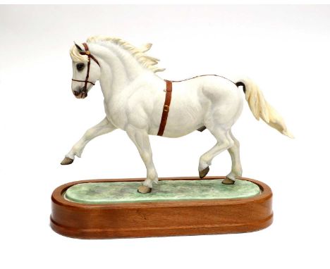 Royal Worcester Welsh Mountain Pony ''Coed Coch Planed'', model No. RW3802 by Doris Lindner,limited edition of 500, on wooden