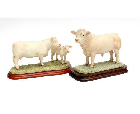 Border Fine Arts 'Charolais Bull' (Style One), model No. L112 by Ray Ayres, limited edition 679/1500; together with 'Charolai