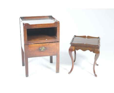 An early 20th Century mahogany jardiniere stand and a Georgian mahogany night standThe jardiniere stand with a square galleri