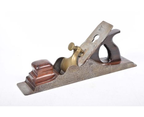 A 19th Century panel plane with rosewood infill by Stewart Spiers of AyrWith rosewood grips and a 2.5" cast steel blade held 