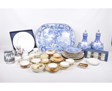 A quantity of decorative tea wares and ceramicsTo include a Royal Doulton coaching scene part tea service, Japanese Imari and