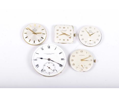 A collection of watch dials and movementsTo include; Garrard, Accurist and Zenith (5)