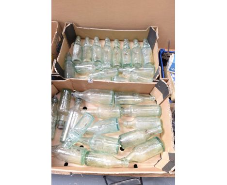 A large collection of vintage glass bottlesTo include Rothwell & Sons, Arkwright Street, Bolton, Medico Ltd, Chemists, Blackb