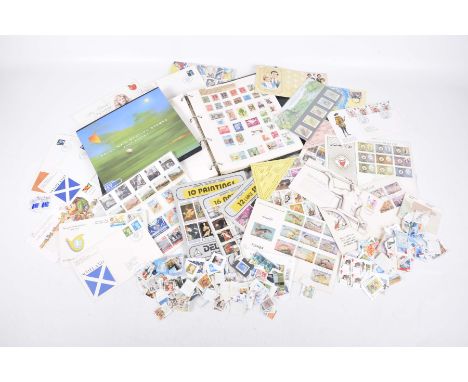 A collection of British and foreign stampsTo include used two pounds, Isle of Man stamps, first day covers, stamp packs etc.