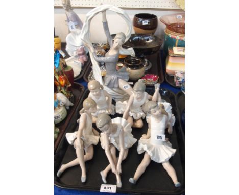 Seven Nao figures of ballet dancers in various poses (7)  Condition Report: 