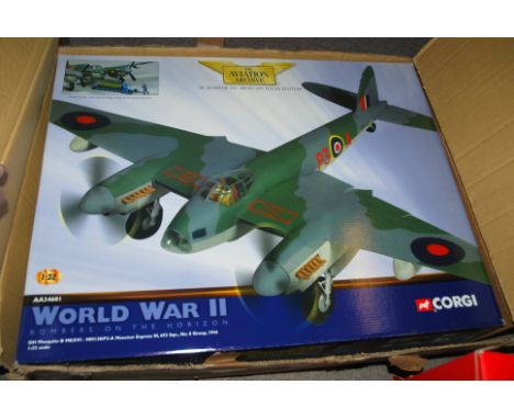 A large Corgi 1:32 scale DH Mosquito model world war II bomber in original box, Airbus A380-800 model and Bachmann Branch-Lin