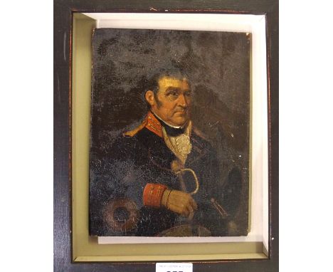 MANNER OF MATTHEW HAUGHTON portrait of Benj Danford, oil on panel, 21 x 16 cm  Condition Report: 