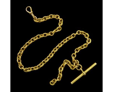 19th / early 20th century 18ct gold textured and polished circular link Albert chainCondition Report:Approx 24.35gm, tested 1