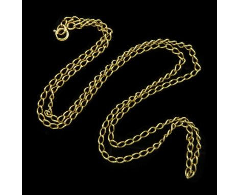 9ct gold curb link chain necklaceCondition Report:Approx 6.35gm, length = 56cm, tested 9ct