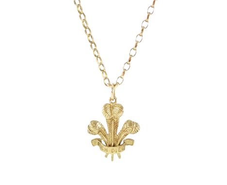 9ct gold Fleur de Lis pendant necklace, hallmarkedCondition Report:Approx 6.8gm, pendant length = 2.8cm, chain length = 47cm,