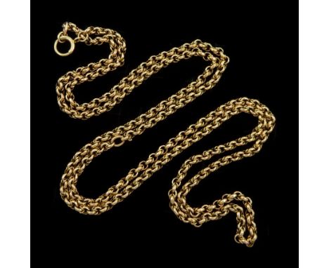 Early 20th century 9ct rose gold fancy link chain necklace, stamped 9c, makers mark W H W Ltd (probably W H Wilmot Ltd)Condit