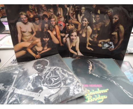 A collection of vinyl LP records, Jimi Hendrix