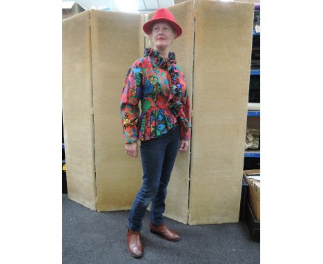 A 1970's psychedelic coloured wool blouse by Jean Muir
