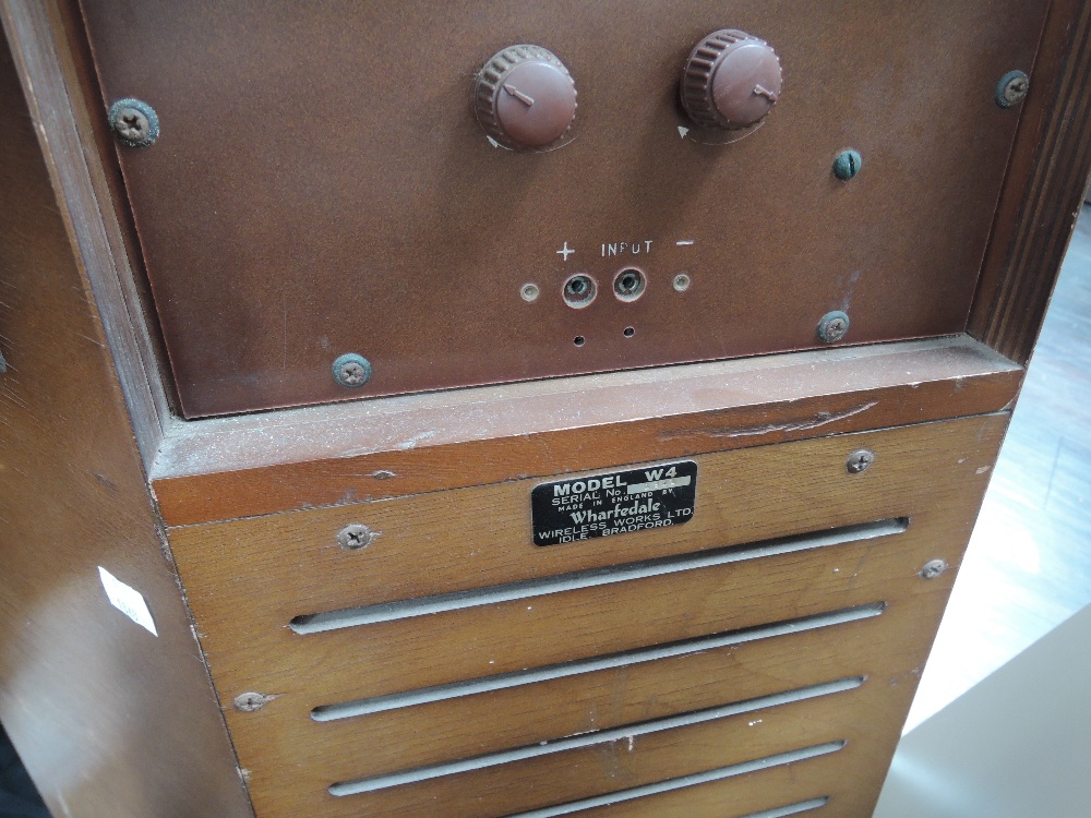 A pair of 1960s Wharfedale W4 corner speakers, serial number 1941