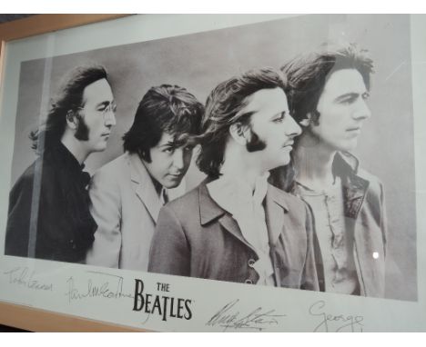 A large framed print, The Beatles