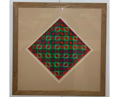 An abstract print after Victor Vasarely (1908-1997), 50 x 50 cm
