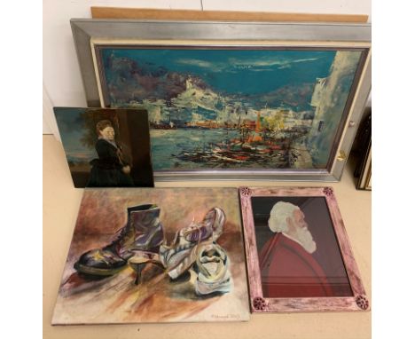 A quantity of oils to include portrait examples