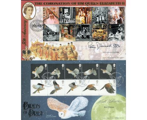 Historic. Collection of Two First Day Covers Signed Separately by Peter Dimmock CVO OBE and Mark Wilkinson. Good condition. A