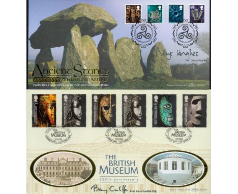 Historic. Collection of Two First Day Covers Signed Separately by Professor Barry Cunliffe and Nerys Hughes. Good Condition. 