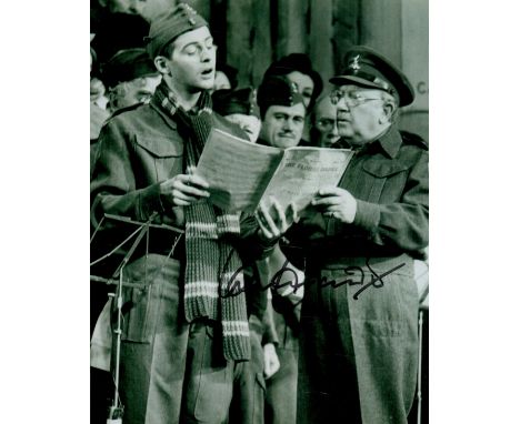 Ian Lavender signed Dads Army 12x8 inches black and white photo. Good condition. All autographs are genuine hand signed and c
