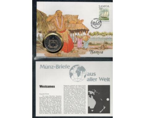 Samoa Coin Cover with stamp and postmark First Day of Issue 21 Nov 1994. Good condition. All autographs are genuine hand sign