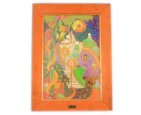 A Wedgwood Limited Edition "Enchanted Palace" Fairyland lustre ceramic plaque, numbered 108/250, after an original design by 