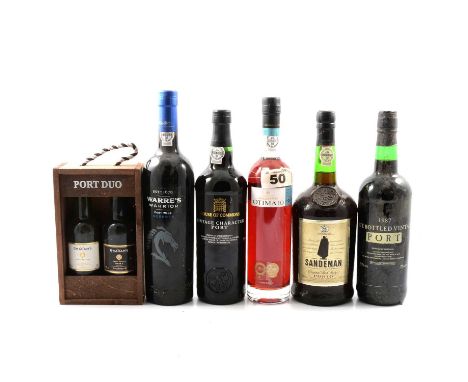 Selection of Ports:Warre's Warrior, Warre's Optima 10Graham's Fine White and Fine Ruby gift set, each 20clSandeman's Rich Rub
