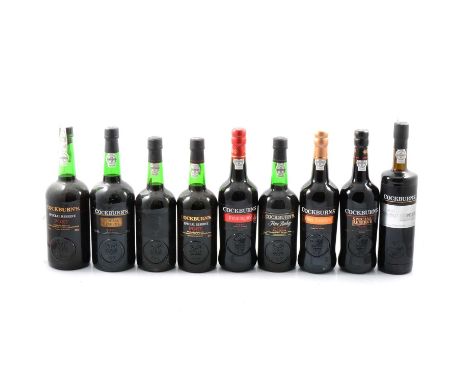 Cockburn's - nine assorted bottles of port:Special Reserve, 1L (x2), 75cl (x2)Fine Ruby, 75cl (x2)Fine Ruby 200 year centenar