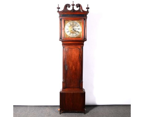 A mahogany longcase clock, adapted, with thirty-hour movement and eight day dial (drilled), signed James Butler, Bolton, brok