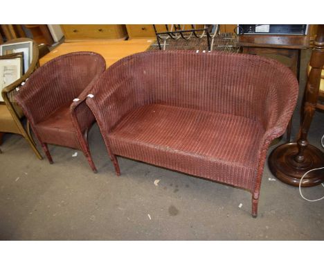Lloyd Loom two seater sofa and accompanying armchair
