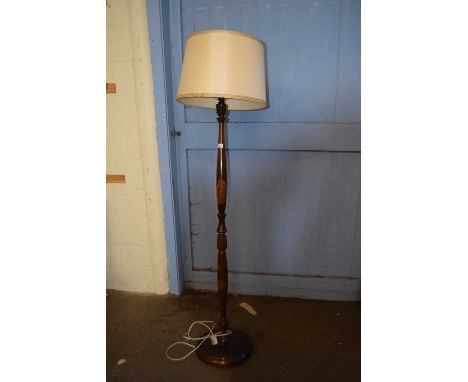 Oriental hardwood standard lamp