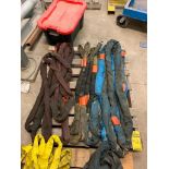 Pallet w/ (6) LiftAll 4' Polyester Round Slings, (4) LiftAll 4' Polyester Slings, (3) 8' Polyester R