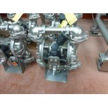 Warren Rupp Sandpiper pumps mod. no. SSB1-A ser. no. 617493 type TY-3-SS, USDA compliant metallic
