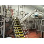 MTC screw elevator approx 15 in. x 22 ft. x 16 in. deep to hull bottom, with hinged interlock safety