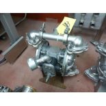 Warren Rupp Sandpiper pumps mod. no. SSB1-A ser. no. 206502 type S-2-SS, USDA compliant metallic