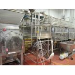 Extructor inspection platform approx 36 in. W x 6 ft. h, stainless frame and safety rails with 6