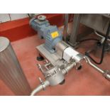 Uniblock sanitary positive lobe pump 2 in. x 2 in., Sew Eurodrive 3/4hp/ 1700rpm, on skid [
