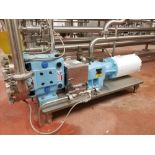 Waukesha positive displacement pump mod. no. 33 ser. no. 46192 stainless, 1-1/2 in. x 1-1/2 in.,