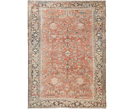 A HERIZ CARPET  CIRCA 1920  approximately 315 x 230cm  Condition Report:  Carpet with some wear overall consistent with age a