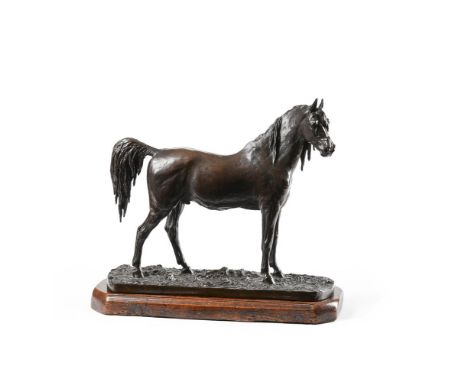 CHRISTOPHE FRATIN (1801-1864), AN ANIMALIER BRONZE OF AN ARABIAN STALLION  LATE 19TH CENTURY  Bronze with brown patina, signe