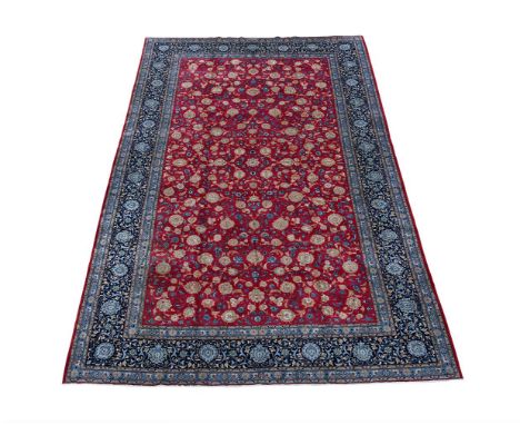 A TABRIZ CARPET approximately 510 x 307cm   Condition Report:  Some minor wear but carpet retains good pile overall. Fringing