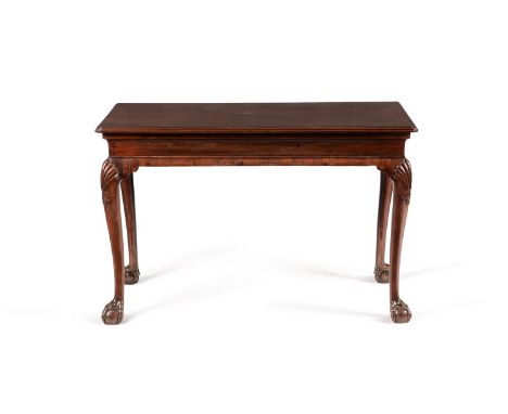 A GEORGE II MAHOGANY CONSOLE TABLE POSSIBLY IRISH, CIRCA 1740 78cm high, 117cm wide, 54cm deep  Provenance: The Phillip Lucas