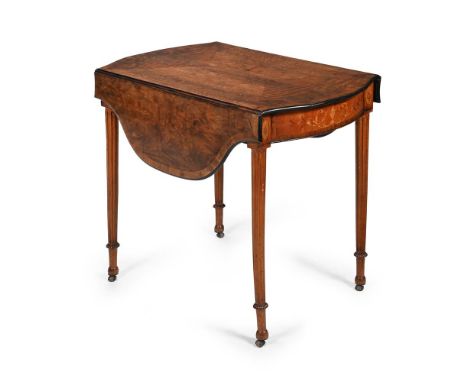 A GEORGE III SABICU, AMBOYNA AND SPECIMEN MARQUETRY PEMBROKE TABLE ATTRIBUTED TO HENRY HILL OF MARLBOROUGH, CIRCA 1780 72cm h