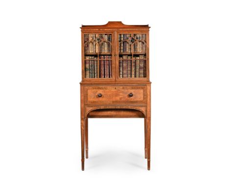 Y&nbspA REGENCY SATINWOOD AND ROSEWOOD SECRETAIRE BOOKCASE CIRCA 1815, IN THE MANNER OF GEORGE SIMSON The secretaire drawer e