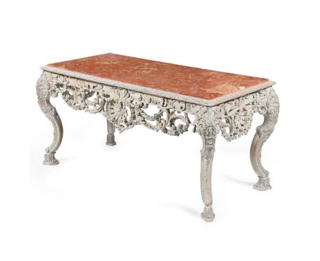 A CARVED WOOD AND PAINTED GESSO CONSOLE OR HALL TABLE IN EARLY 18TH CENTURY STYLE, OF RECENT MANUFACTURE Carved and finished 