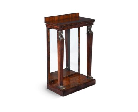 Y&nbspA REGENCY ROSEWOOD AND GILT METAL MOUNTED CONSOLE OR HALL TABLE EARLY 19TH CENTURY 91.5cm high, 55.5cm wide, 29cm deep